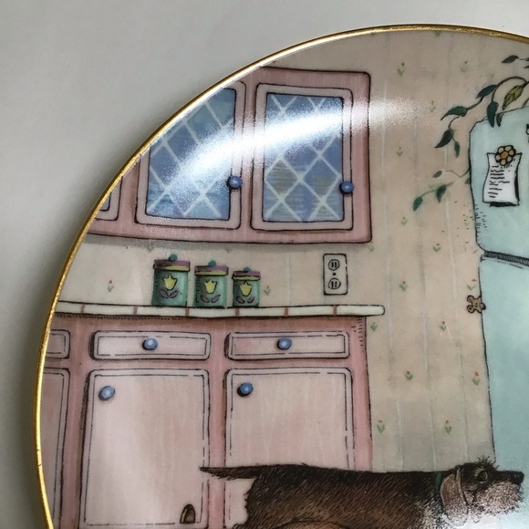 Gary Patterson Dachshund Plate Puppy Dog Got Food? The Danbury Mint Decor Gold - Picture 5 of 13